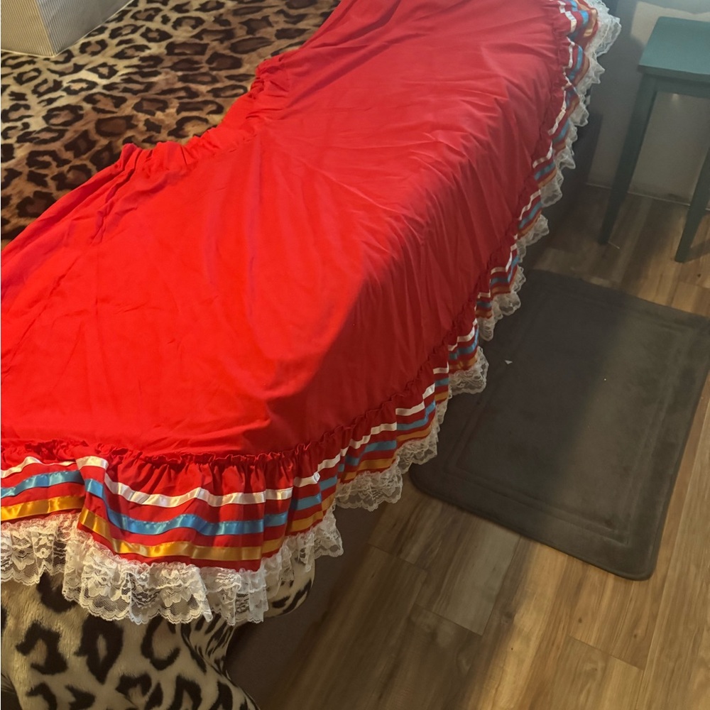 Traditional Red Mexican Folklórico Skirt